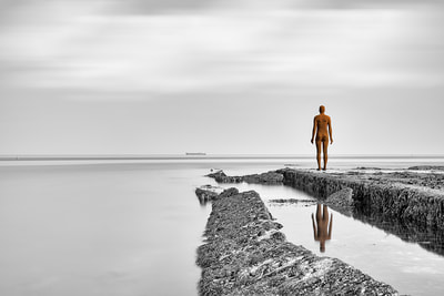 Limited Edition Prints by Greg Bottle  of the Antony Gormley "Another Time" sculpture at Turner Contemporary Margate