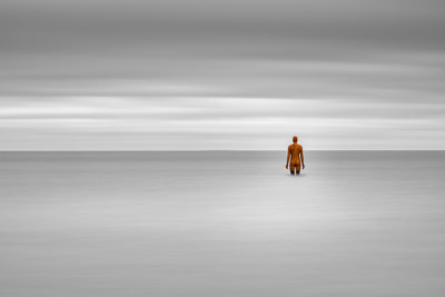 Limited Edition Prints by Greg Bottle of the Antony Gormley "Another Time" sculpture at Turner Contemporary Margate