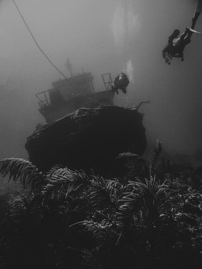 DOXA diving on a wreck